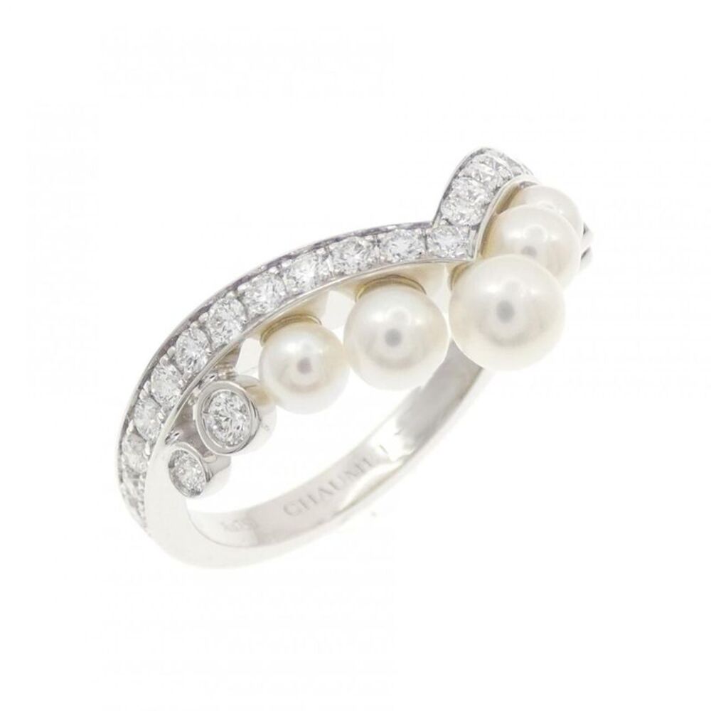 Chaumet Josephine Egerie 750 White Gold Akoya Pearl Diamond Ring